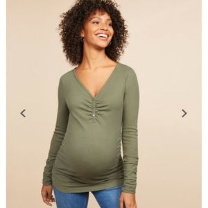 Motherhood maternity lace detail “Henley” top